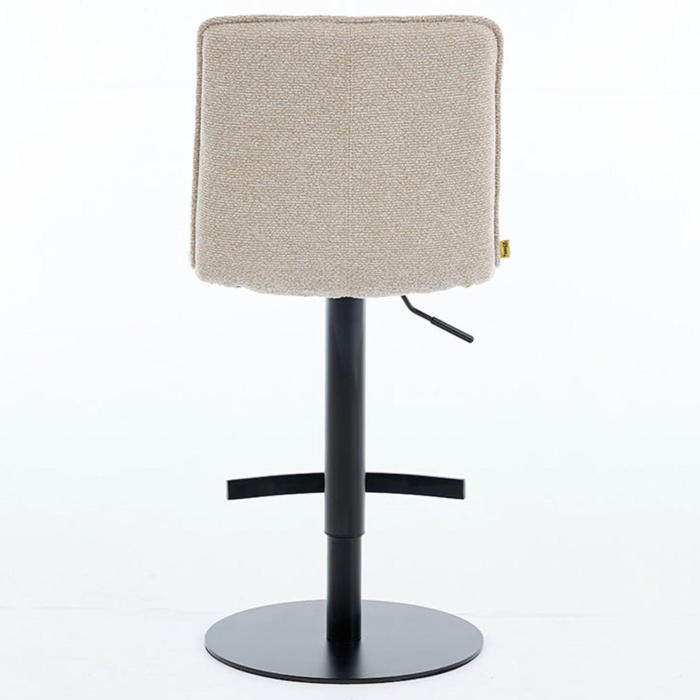 Biscuit Panel Stitch Bar Stool with Metal Legs - The Furniture Warehouse