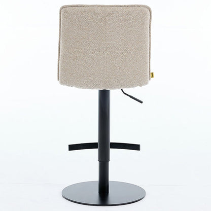 Biscuit Panel Stitch Bar Stool with Metal Legs - The Furniture Warehouse