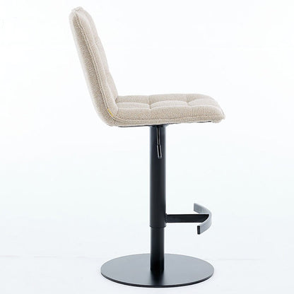 Biscuit Panel Stitch Bar Stool with Metal Legs - The Furniture Warehouse