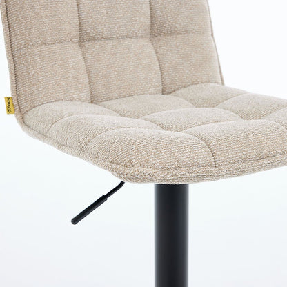 Biscuit Panel Stitch Bar Stool with Metal Legs - The Furniture Warehouse