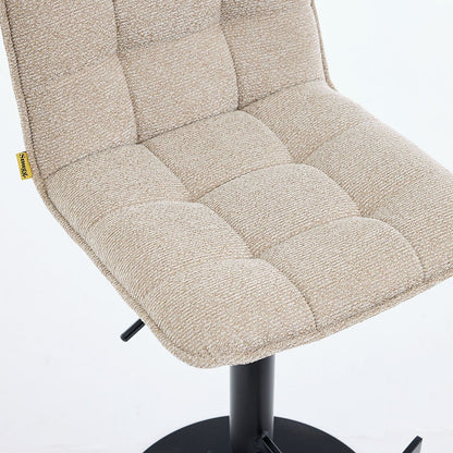 Biscuit Panel Stitch Bar Stool with Metal Legs - The Furniture Warehouse