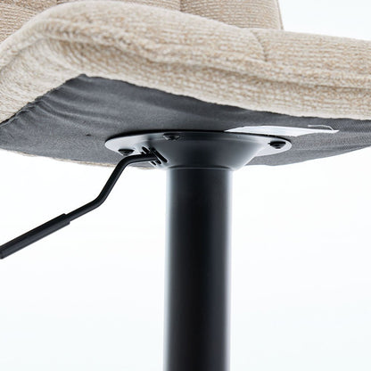 Biscuit Panel Stitch Bar Stool with Metal Legs - The Furniture Warehouse