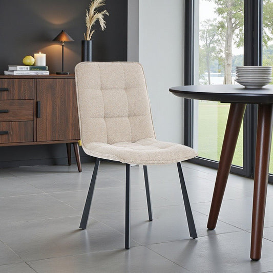 Biscuit Panel Stitch Chair with Metal Legs - The Furniture Warehouse