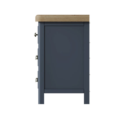 Wessex Smoked Oak Blue Painted Extra Large Bedside Table