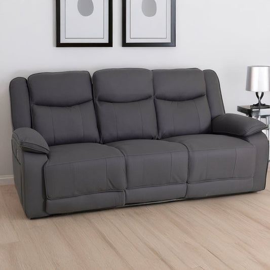 Milan Mocha Manual Recliner 3 Seater Sofa
