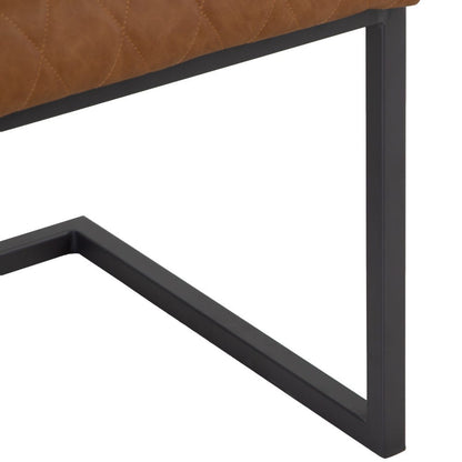 Industrial Tan Diamond Stitch Dining Chair