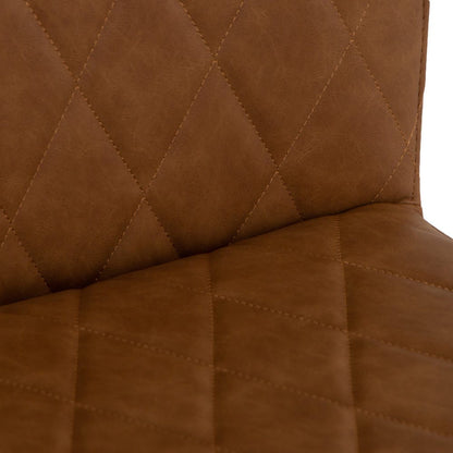 Industrial Tan Diamond Stitch Dining Chair
