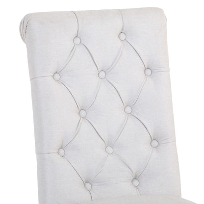 Torino Beige Scroll Button Back Dining Chair