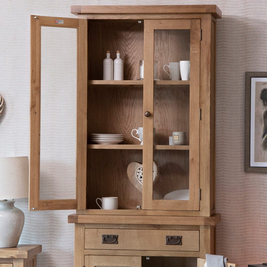 Winchester Oak Mini Glass Dresser Top