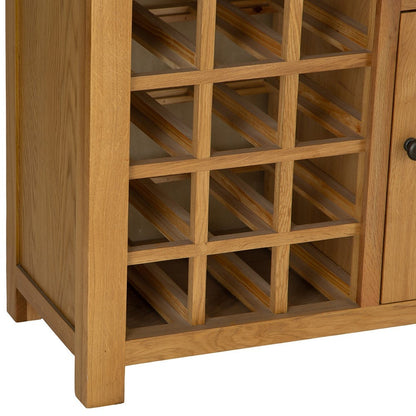 Winchester Oak Small Sideboard With Wine Rack