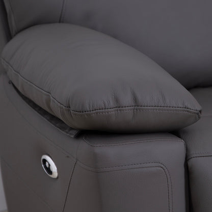Florence Pewter Power Corner Sofa with Console