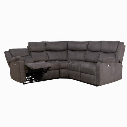 Rome Steel Power Corner Sofa with Console