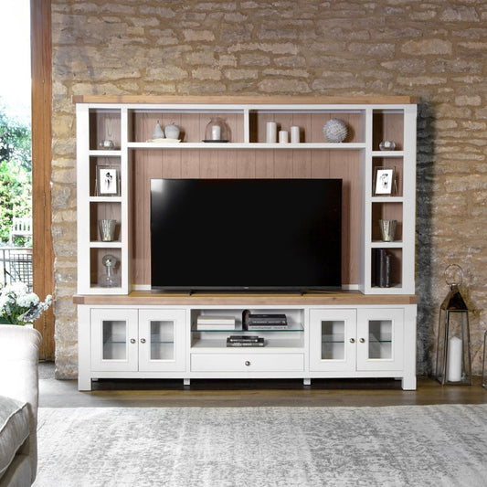 Dorset White Painted Oak TV Storage Unit (Top Only) - The Furniture Warehouse