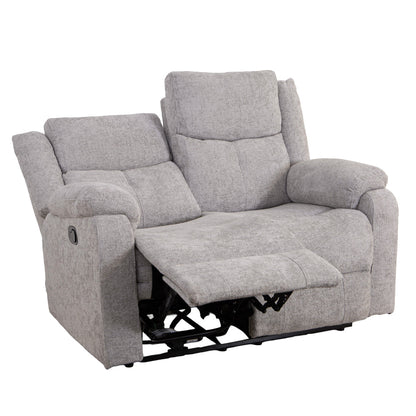 Rome Silver Manual Recliner 2 Seater Sofa