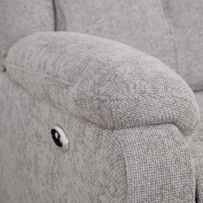 Rome Silver Power Corner Sofa with Console
