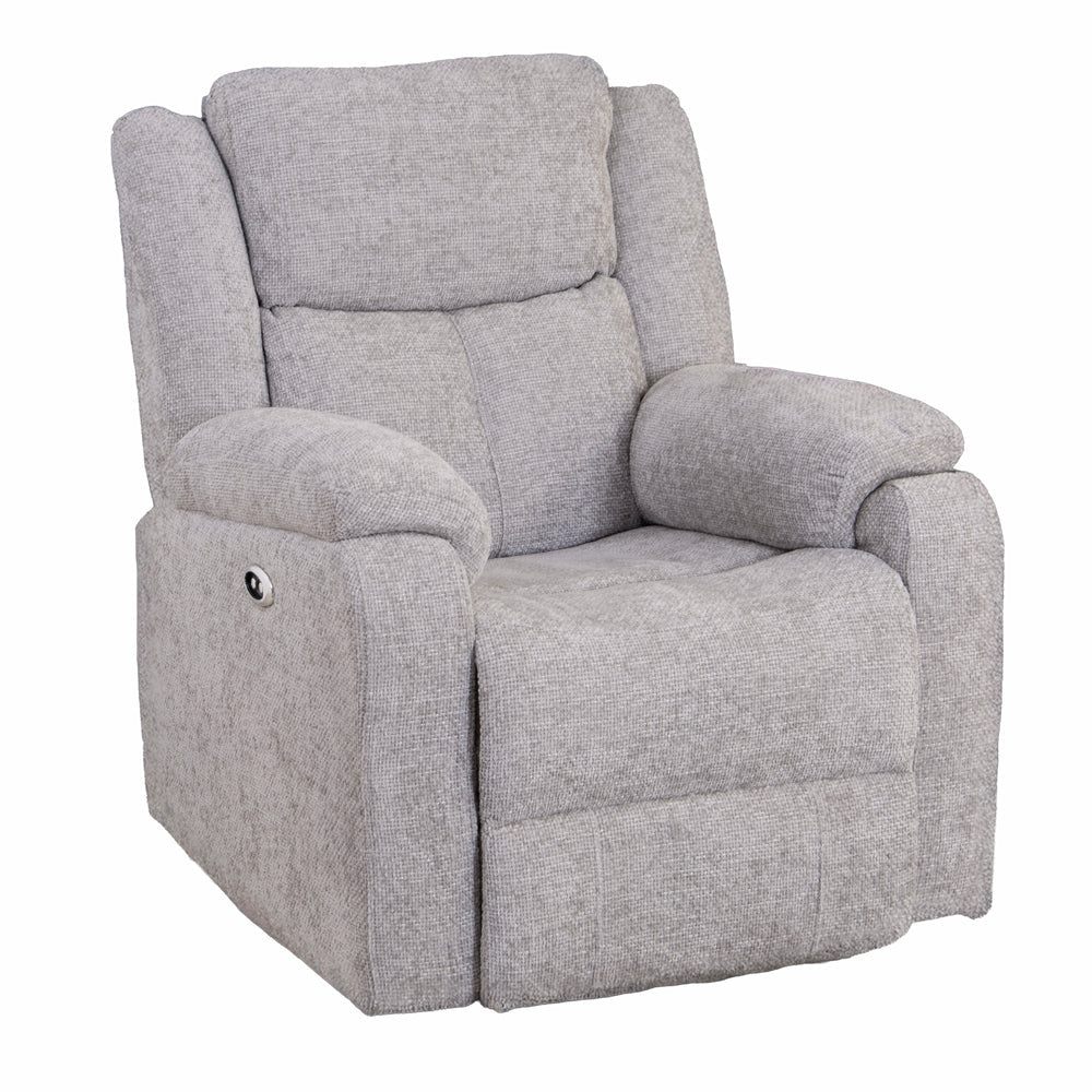 Rome Silver Power Recliner Armchair