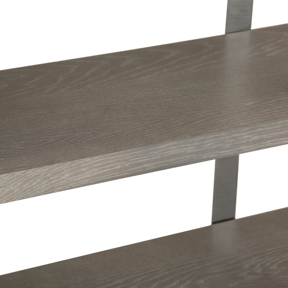 Milan Chrome & Oak Large Bookcase