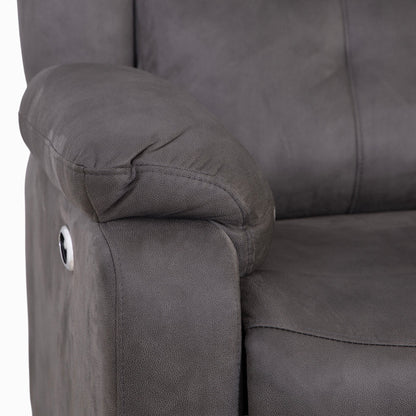 Rome Steel Power Recliner 3 Seater Sofa with Console