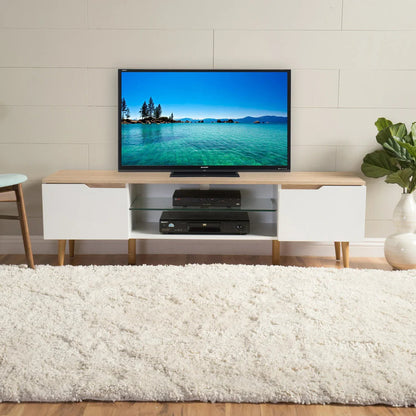 TV Stand white and oak effect (KD)
