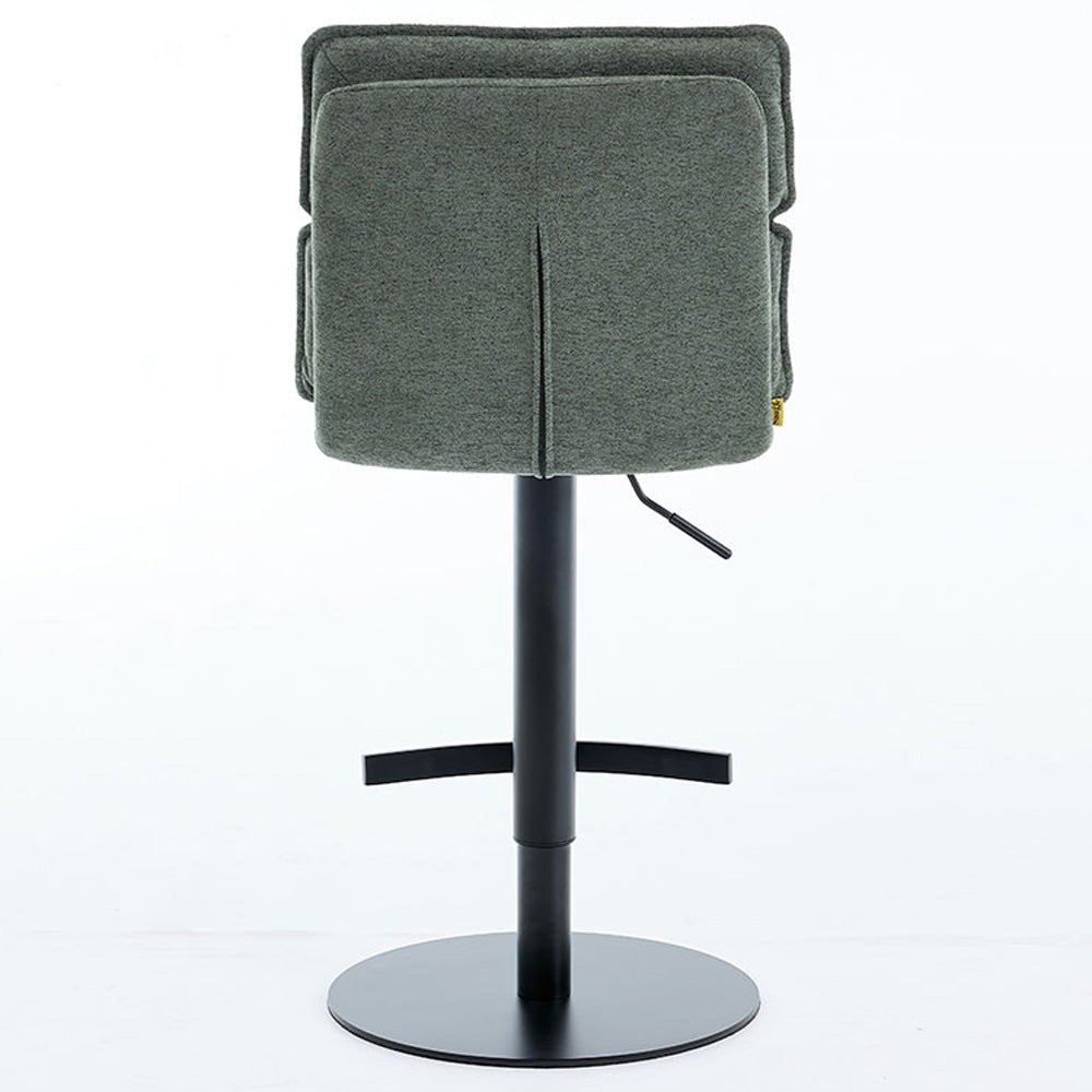 Forest Green Luxe Panel Stitch Bar Stool - The Furniture Warehouse