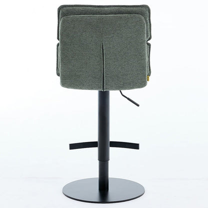 Forest Green Luxe Panel Stitch Bar Stool - The Furniture Warehouse