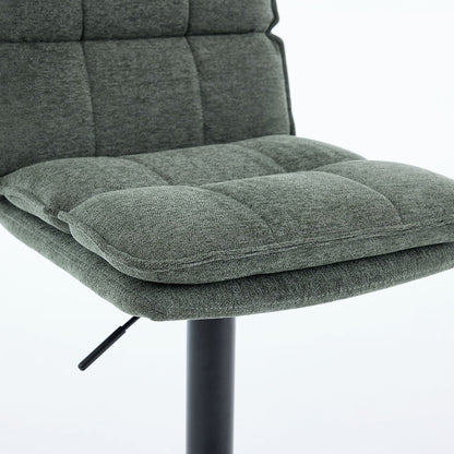 Forest Green Luxe Panel Stitch Bar Stool - The Furniture Warehouse