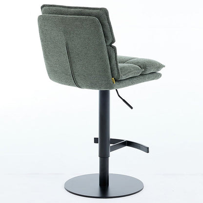Forest Green Luxe Panel Stitch Bar Stool - The Furniture Warehouse