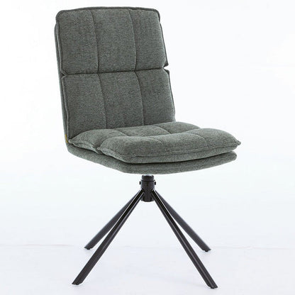 Forest Green Luxe Panel Stitch Swivel Chair with Metal Legs - The Furniture Warehouse