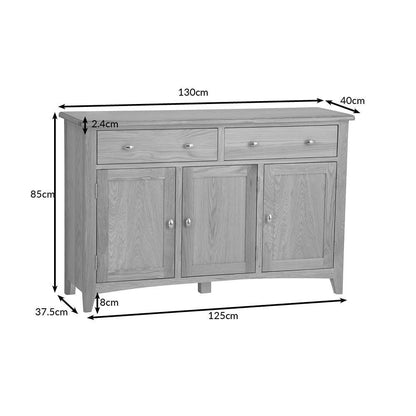 Gloucester Oak 3 Door 2 Drawer Large Sideboard