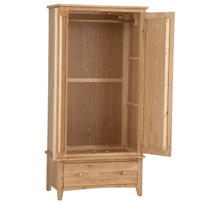 Gloucester Oak 2 Door Wardrobe with Drawer