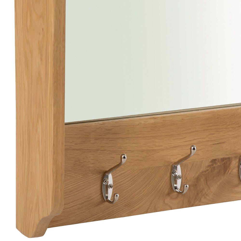 Gloucester Oak Mirrored Coat Rack
