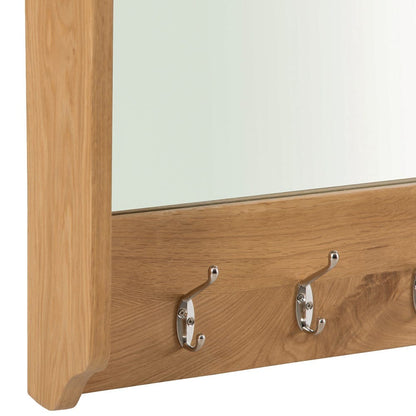 Gloucester Oak Mirrored Coat Rack