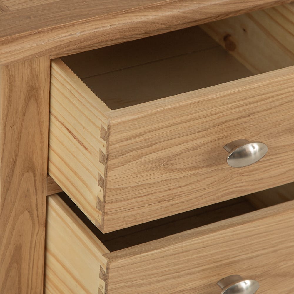 Gloucester Oak Large 3 Drawer Bedside Table