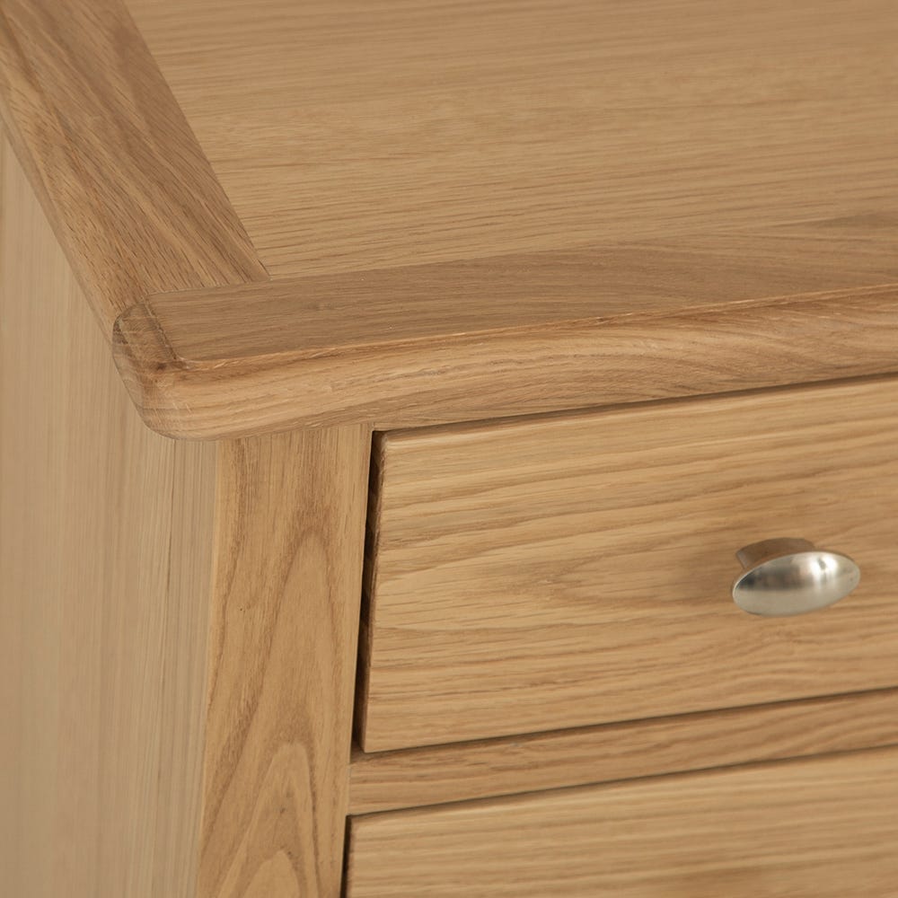 Gloucester Oak Large 3 Drawer Bedside Table