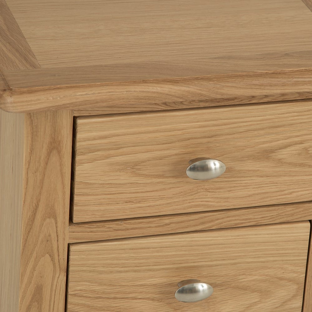 Gloucester Oak Large 3 Drawer Bedside Table