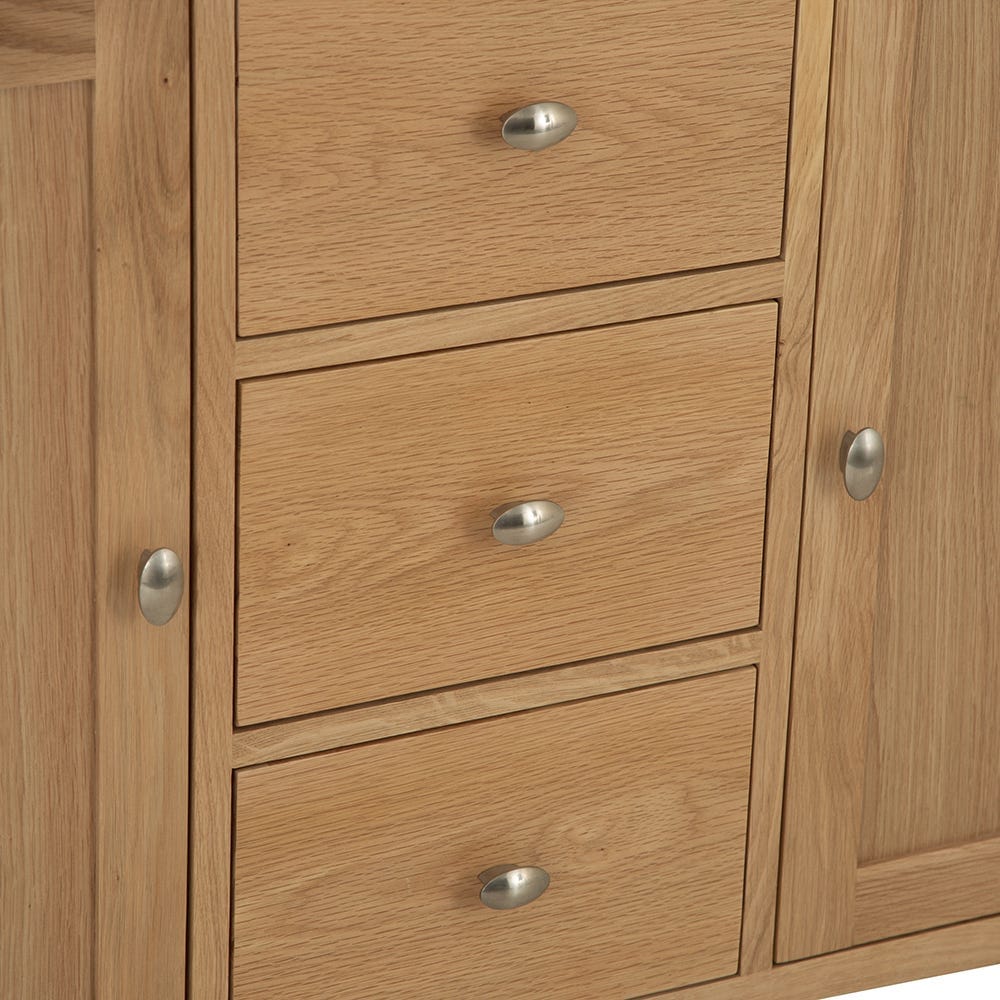 Gloucester Oak 2 Door 3 Drawer Large Sideboard