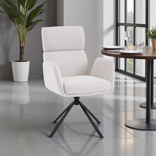 Grey High Back Swivel Chair with Metal Legs - The Furniture Warehouse
