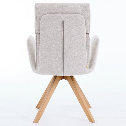 Grey High Back Swivel Chair with Wooden Legs - The Furniture Warehouse