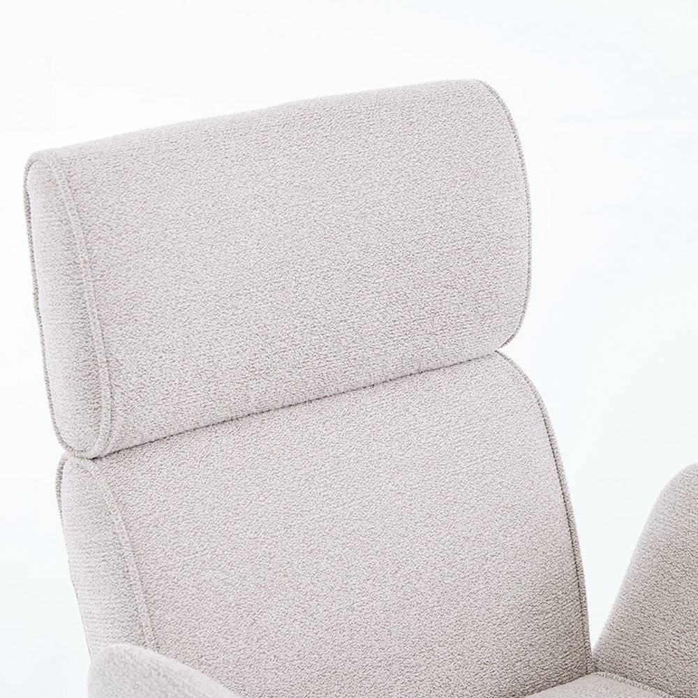 Grey High Back Swivel Chair with Wooden Legs - The Furniture Warehouse