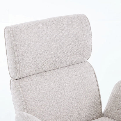 Grey High Back Swivel Chair with Wooden Legs - The Furniture Warehouse