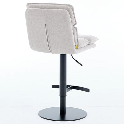 Grey Luxe Panel Stitch Bar Stool - The Furniture Warehouse