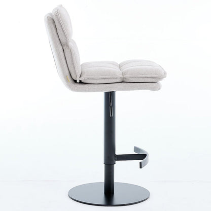 Grey Luxe Panel Stitch Bar Stool - The Furniture Warehouse