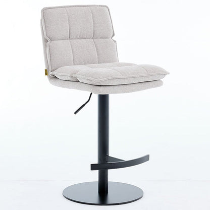 Grey Luxe Panel Stitch Bar Stool - The Furniture Warehouse