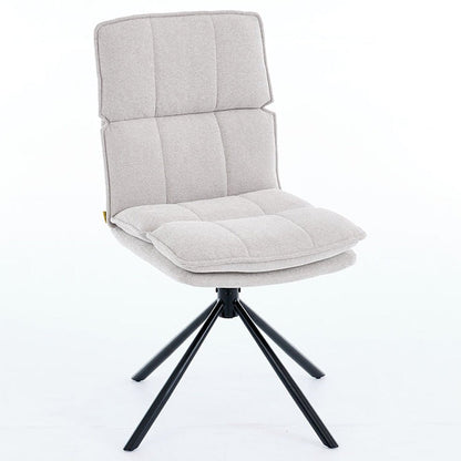 Grey Luxe Panel Stitch Swivel Chair with Metal Legs - The Furniture Warehouse