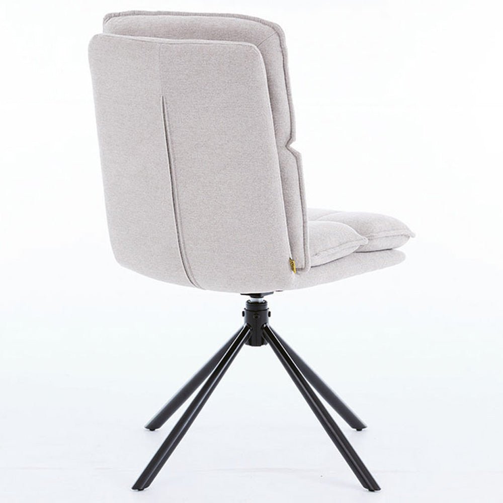 Grey Luxe Panel Stitch Swivel Chair with Metal Legs - The Furniture Warehouse