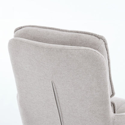 Grey Luxe Panel Stitch Swivel Chair with Metal Legs - The Furniture Warehouse
