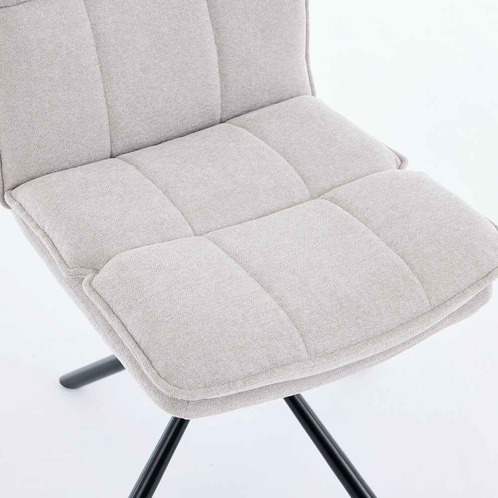 Grey Luxe Panel Stitch Swivel Chair with Metal Legs - The Furniture Warehouse