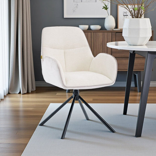 Grey Luxe T Stitch Swivel Chair with Metal Legs - The Furniture Warehouse
