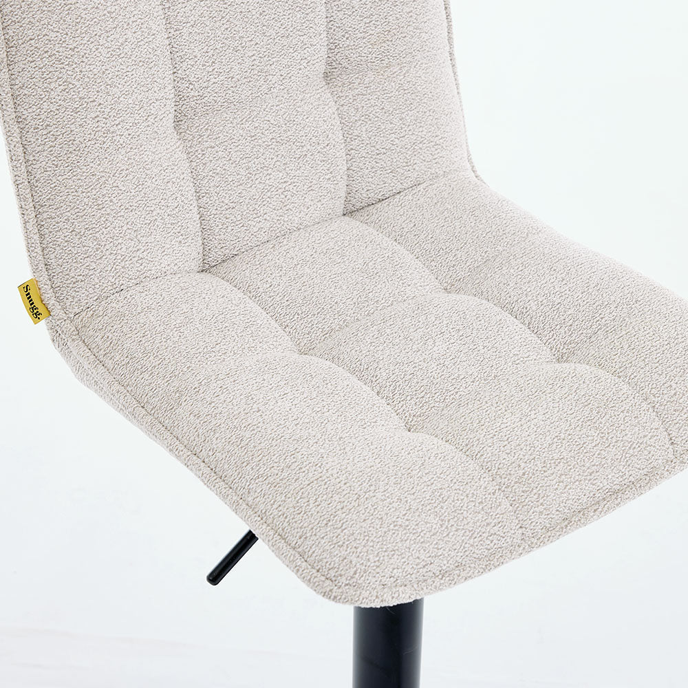 Grey Panel Stitch Bar Stool with Metal Legs - The Furniture Warehouse