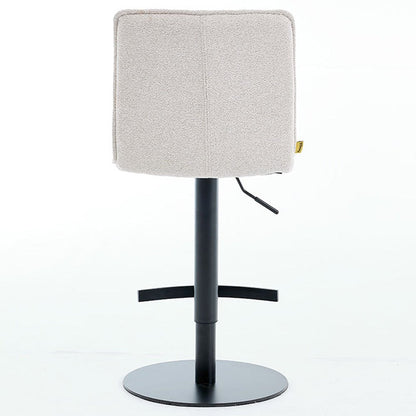 Grey Panel Stitch Bar Stool with Metal Legs - The Furniture Warehouse